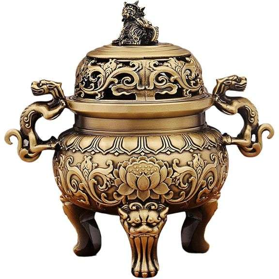 Solid Brass Dragon Incense Burner