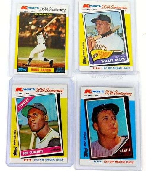 4 Topps Kmart 20th Anniv Baseball Cards, All Greats