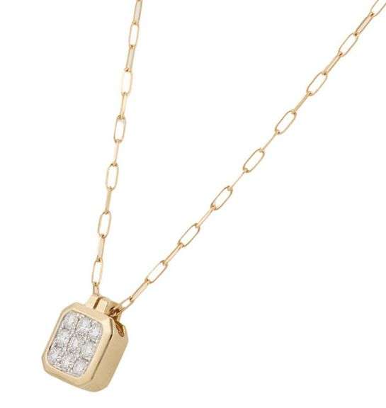 New Frederic Sage 0.47ctw Diamond Cluster Cushion Shaped Pendant Necklace in 14K