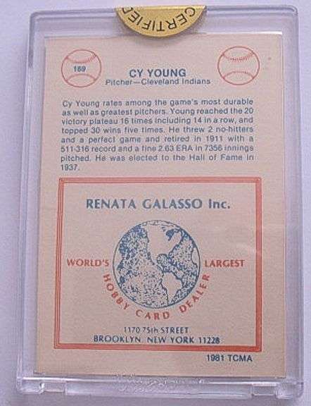 1981 TCMA CY YOUNG DIAMOND EDITION CARD