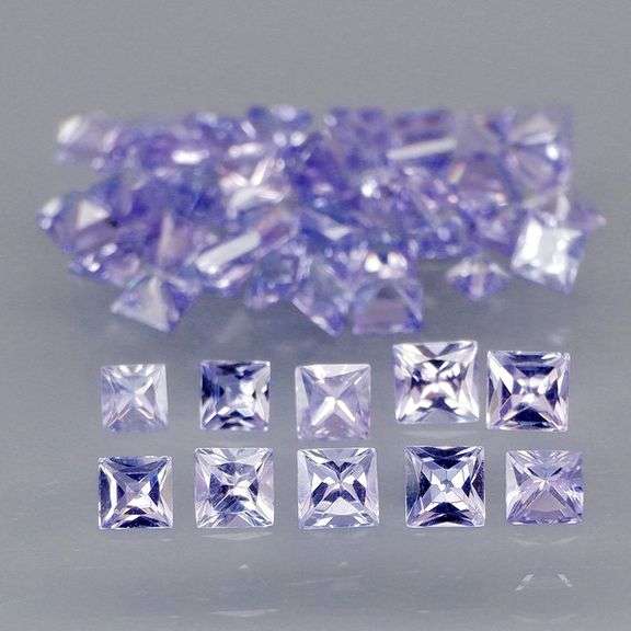 Glittering! Princess cut! 2.57ct UNTREATED Tanzanite set!!
