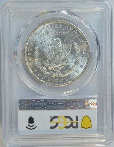 Solid white Gem BU 1886 Morgan Silver Dollar. PCGS MS65