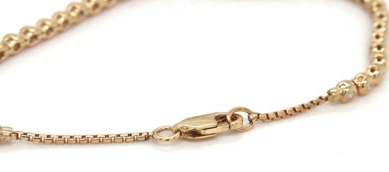 14kt Yellow gold 1.15ctw diamond bezel set bracelet