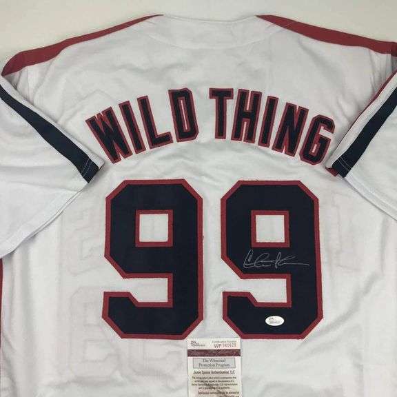 Charlie Sheen Signed "Wild Thing" Movie Jersey