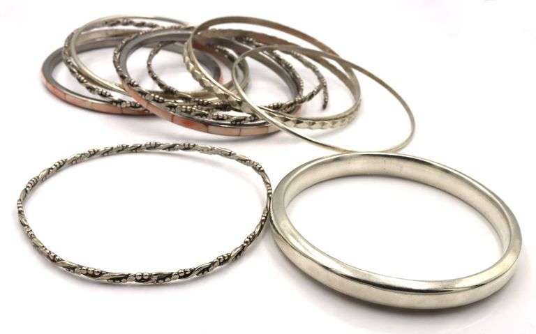 925 Sterling Silver Bangle Lot