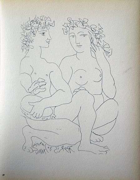 PABLO PICASSO, NUDE AND THE TAMBOURINE PLAYER
