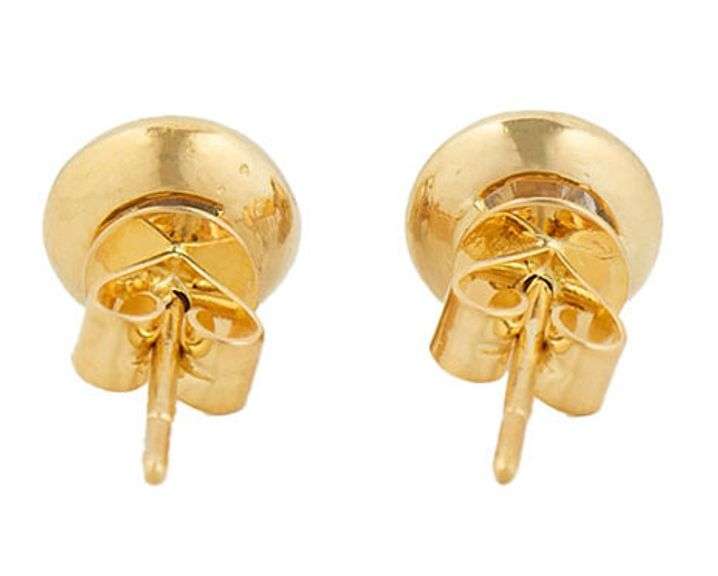 0.75ctw Round Diamond Bezel Set Stud Earrings in 18K