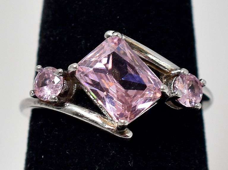 Pink Topaz Gemstone Ring in Sterling Silver