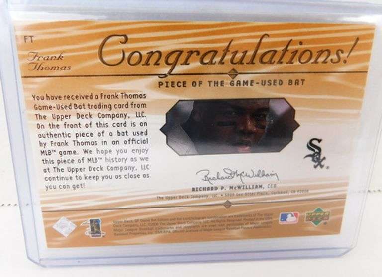 Frank Thomas 2000 Game Used Bat Baseball Card