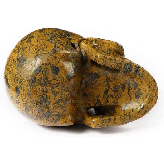 5-Inch Hand-Carved Jasper Gemstone Skull