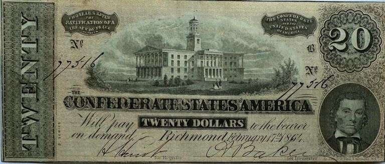 $20 CSA Note Feb 17 1864 Series.