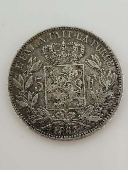 1867 Belgium 5 Francs