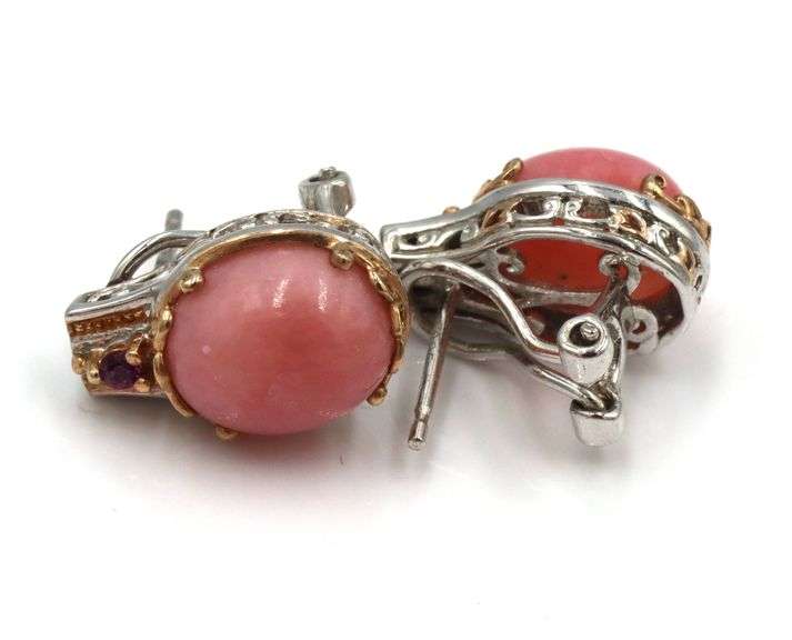 925 Sterling Silver Peruvian Puink Toumaline Set