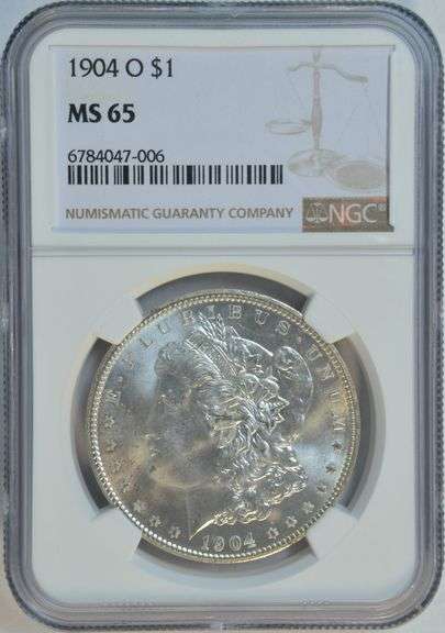 Super PQ Gem BU 1904-O Morgan Silver Dollar. NGC MS65