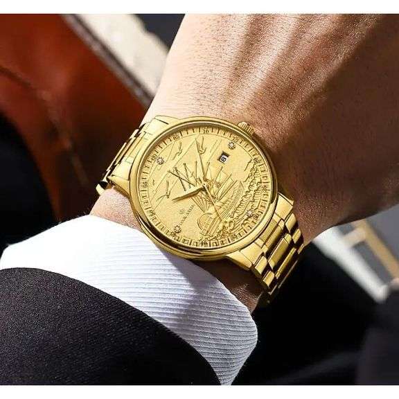 Golden-Tone Mechanical Watch