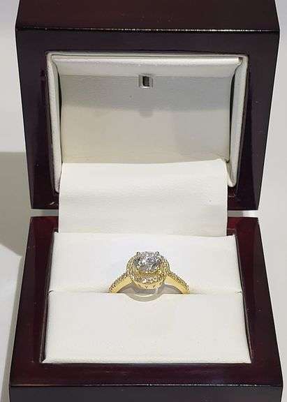 1.30ctw F, VVS1 lab grown diamond with 14k gold ring