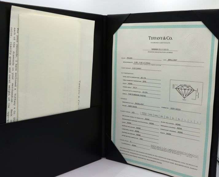 Tiffany & Co 0.22ct round brilliant cut diamond engagement ring