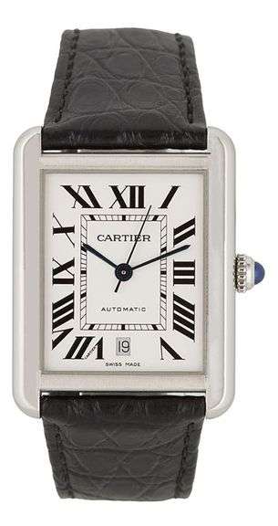 Cartier Tank Solo XL 3800, 31 X 41mm, Leather Band, Stainless Steel Men’s Watch