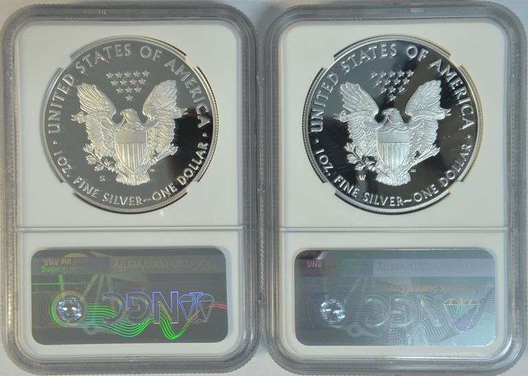 Flawless Signed 2020-S & 2021-W NGC PF70 $1 Silver Eagles
