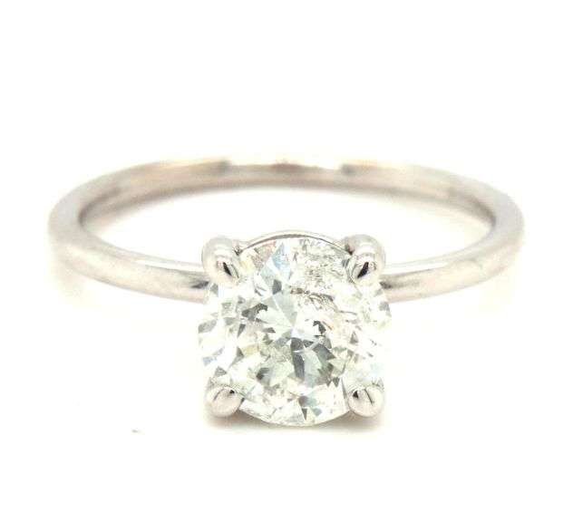 14kt White gold 1.48ct round brilliant cut diamond ring