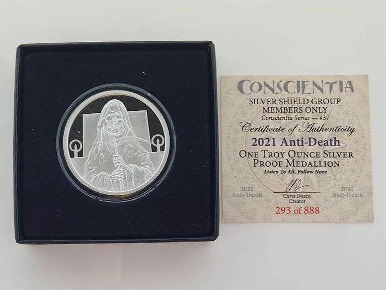 2021 Anti-Death Proof Silver Medallion, 1 OZT.