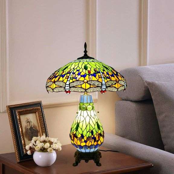 Dragonfly Stained Glass Table Lamp