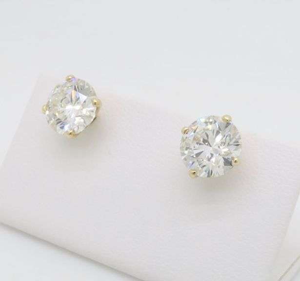 3.65CTW Diamond Stud Earrings in Martini Baskets