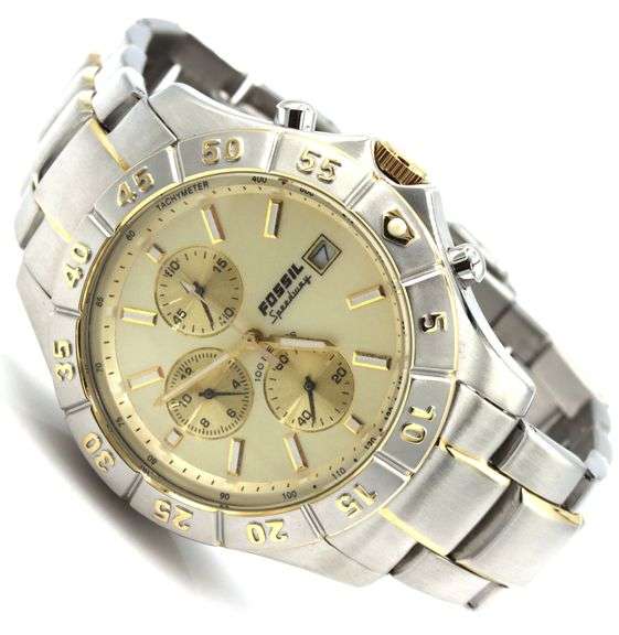 Fossil Chronograph 2 tone watch