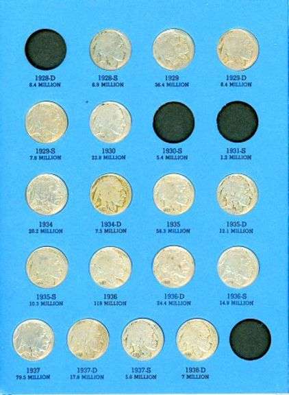 Album of 39 Different Full Date Buffalo Nickels