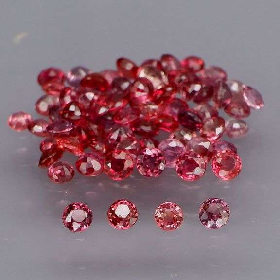 Untreated!!! Rose red!!! 3.67ct set of natural Sapphires!