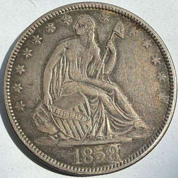 Toned 1858 Seated Half