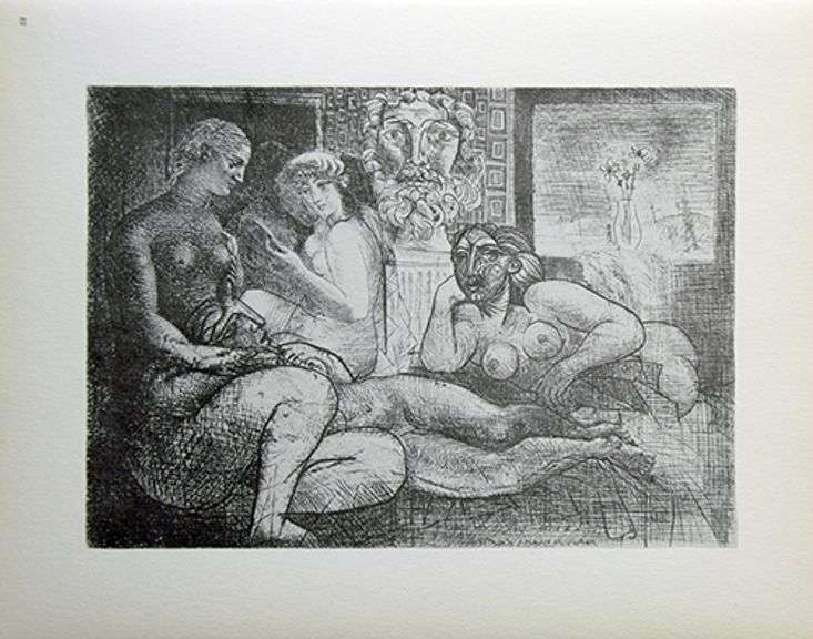 PABLO PICASSO, FOUR MODELS AND SCULPTURED HEAD