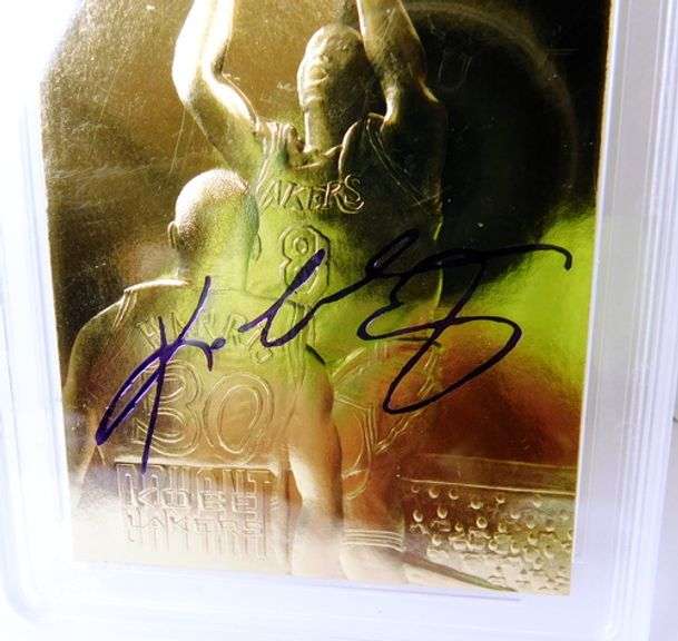 Kobe Bryant Signed Gold Rookie Basketball Card, 10 Gem MT