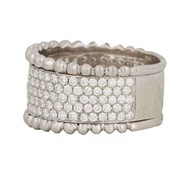 2.14ctw Pave Diamond Milgrain Wide Band Ring in 14K