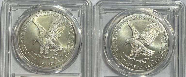 2024 W & 2025 W Choice Unc Silver Eagles.