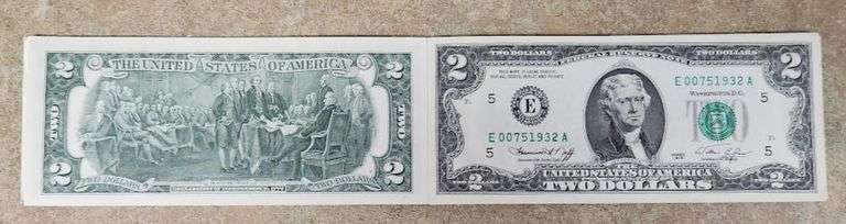 1976 Jefferson Cash Pad, Consecutive $2 Notes
