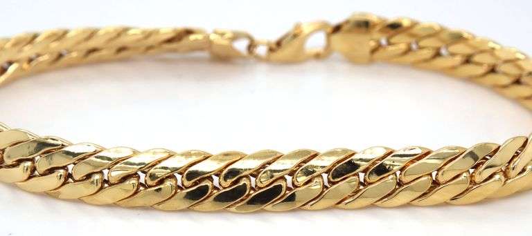 14kt Yellow gold Hollow Herringbone bracelet