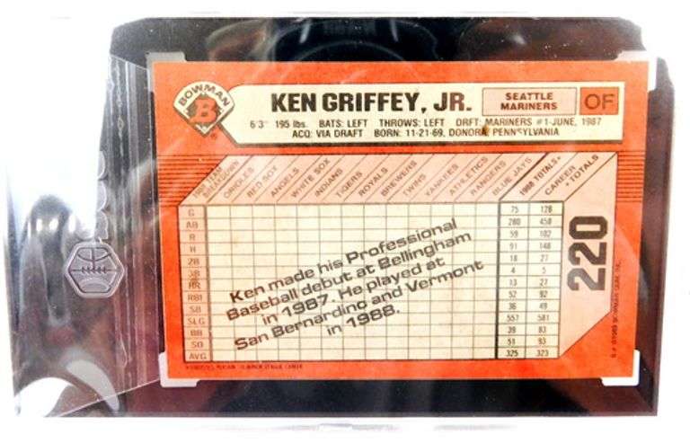 1989 Ken Griffey, Jr. Baseball Card, 7 Near Mint
