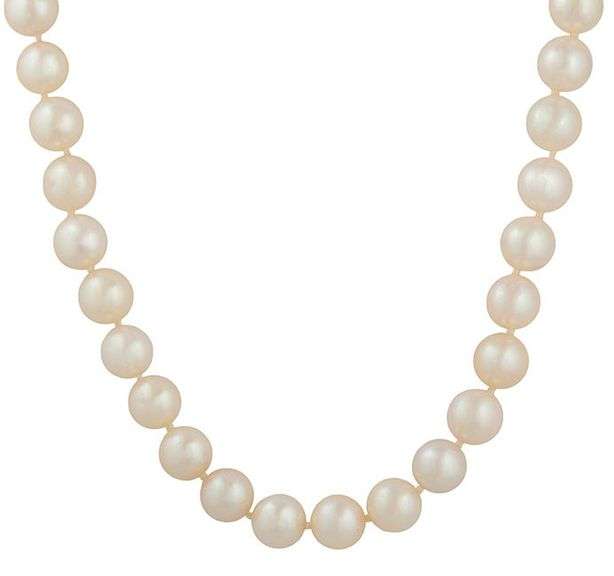 8.0MM Cultured Akoya Pearl Strand Necklace in 14K