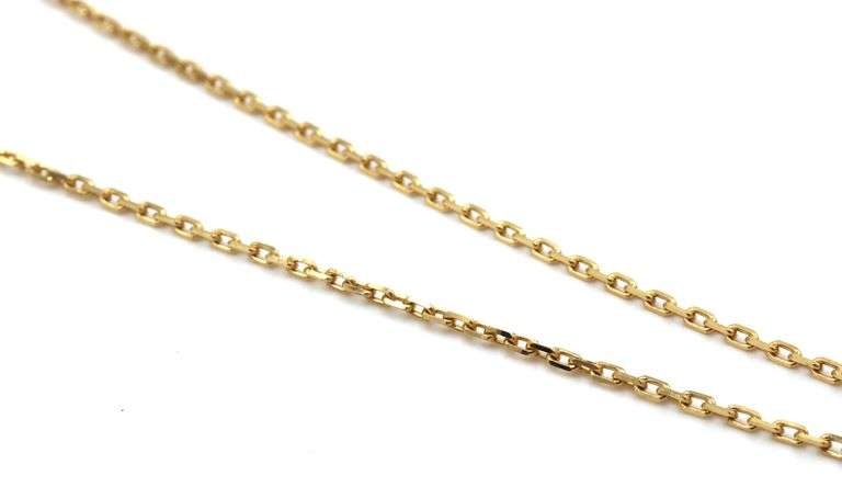 18KT Large Clover In Blue Agate With Long Chain Necklace