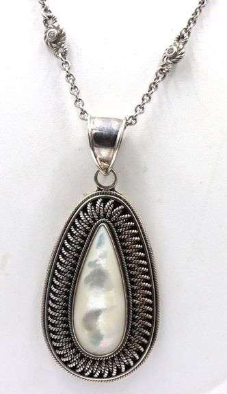 925 Sterling Silver BA Suarti Bali Mother Of Pearl Necklace
