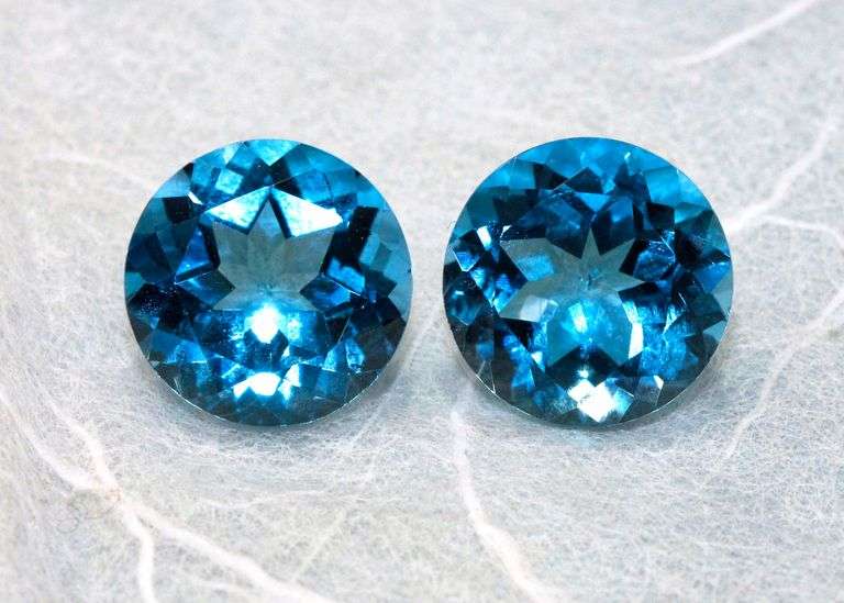 Glimmering Swiss Blue Topaz Pair
