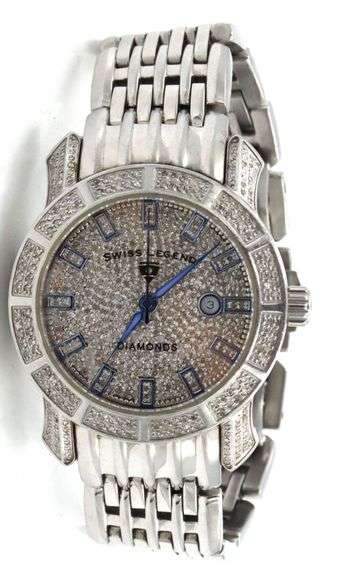 Swiss Legend SL-23024F stainless steel and diamond quartz watch