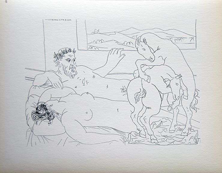 PABLO PICASSO, RECLINING SCULPTOR