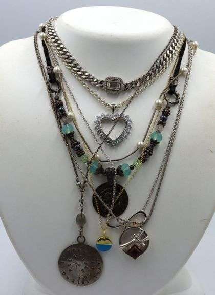 Group lot of 8 Vintage 925 sterling silver necklaces