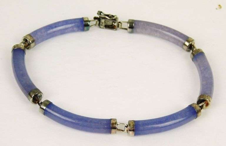 Sterling Silver & Lavender Jade Bracelet