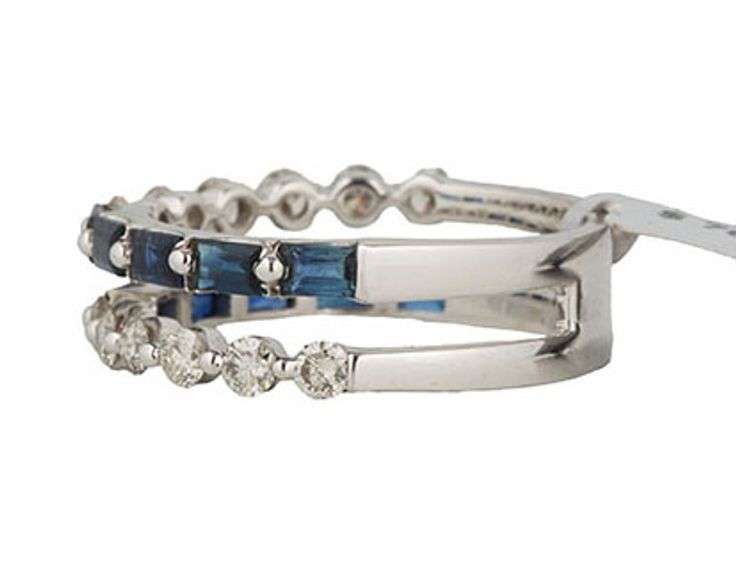 New 1.43ctw Sapphire and 0.69ctw Diamond Faux Stack Ring in 14K