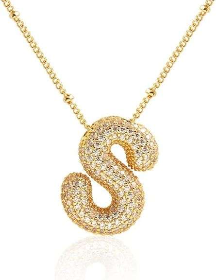 Sterling Silver 'S' Pendant with dancing Moissanite