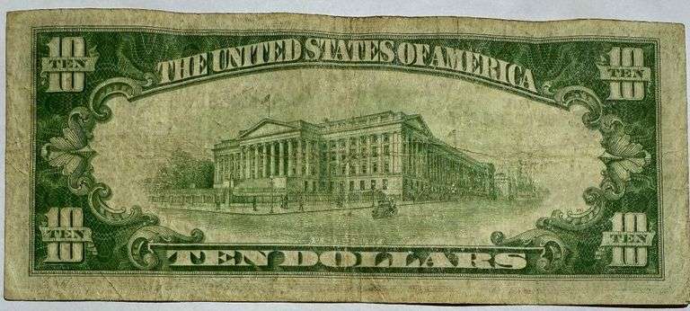 $10 Fed Reserve Bank Richmond Series 1929 Brown Seal National.