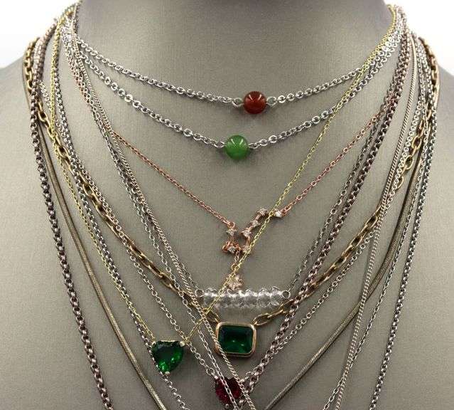 group lot of 12 necklace in 925 sterling silver